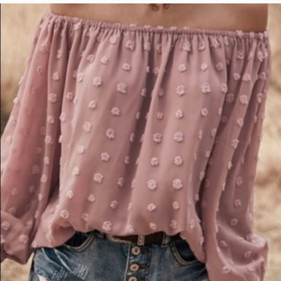 Nwt swiss dot off shoulder top - Picture 3 of 6